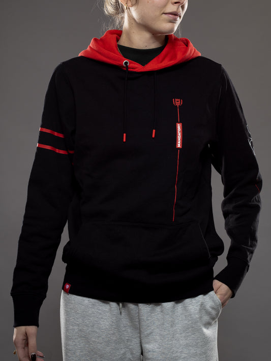 Hoodie Mandatory Noir & Rouge